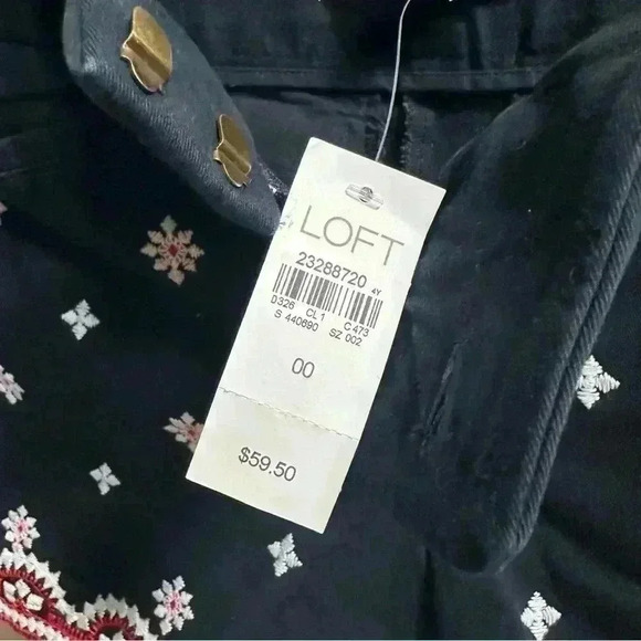 NEW | Ann Taylor LOFT The Riviera Shorts | Navy Embroidered | Women’s Size 00 - Picture 5 of 8